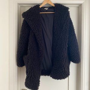 Oversized Boucle Teddy Coat with Hood SIZE M/L